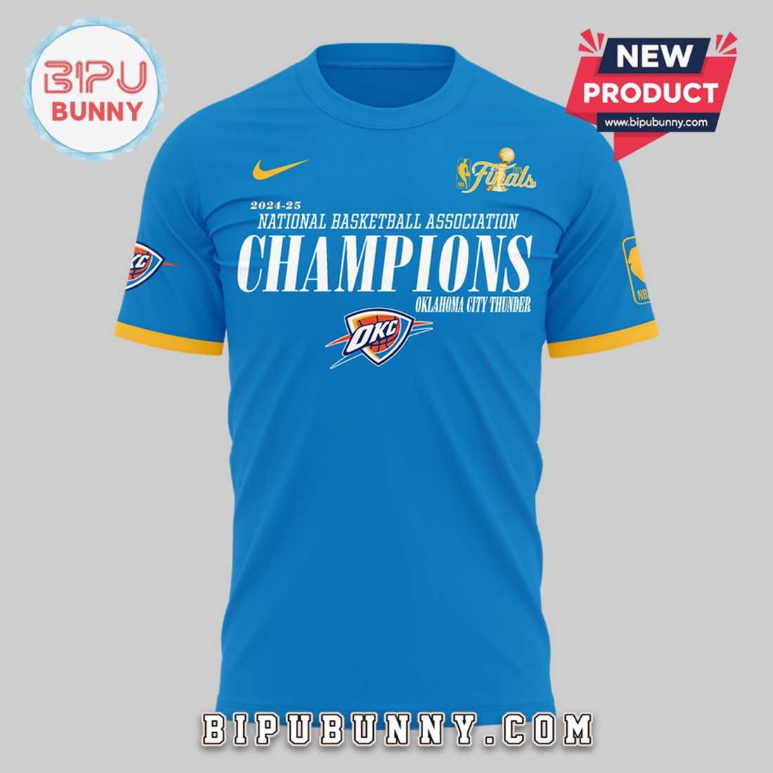 Oklahoma City Thunder OKC Champions 2025 Blue Hoodie Oklahoma City Thunder OKC Champions 2025 Blue Hoodie