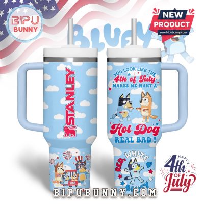 Premium Bluey and Bingo 4th Of July Stanley Cup