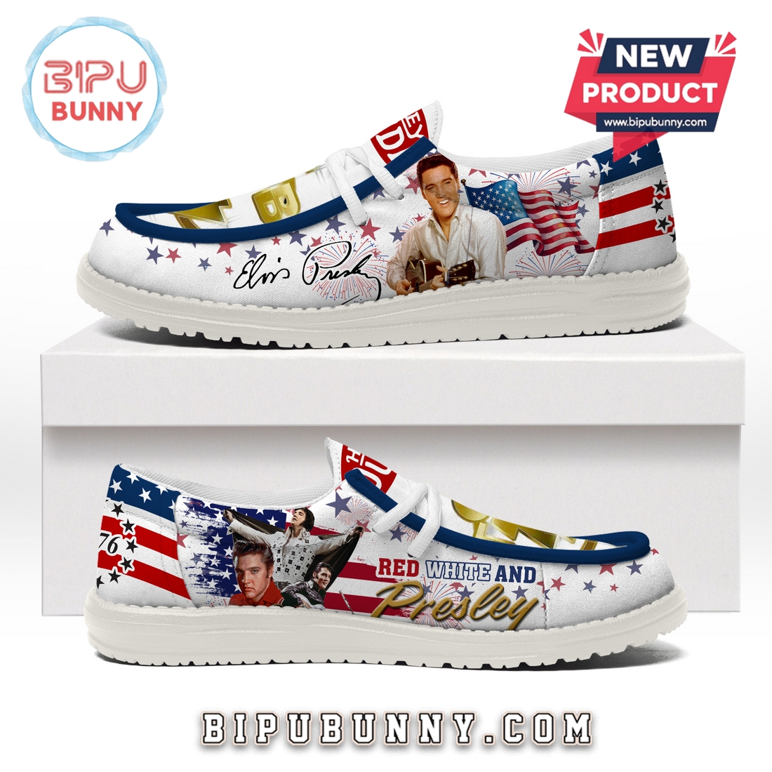 Premium Elvis Presley Happy 4th Of July Loafer Shoes Premium Elvis Presley Happy 4th Of July Loafer Shoes