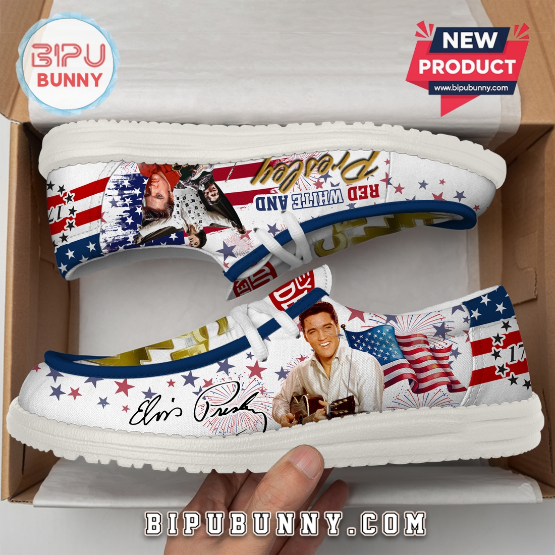 Premium Elvis Presley Happy 4th Of July Loafer Shoes Premium Elvis Presley Happy 4th Of July Loafer Shoes