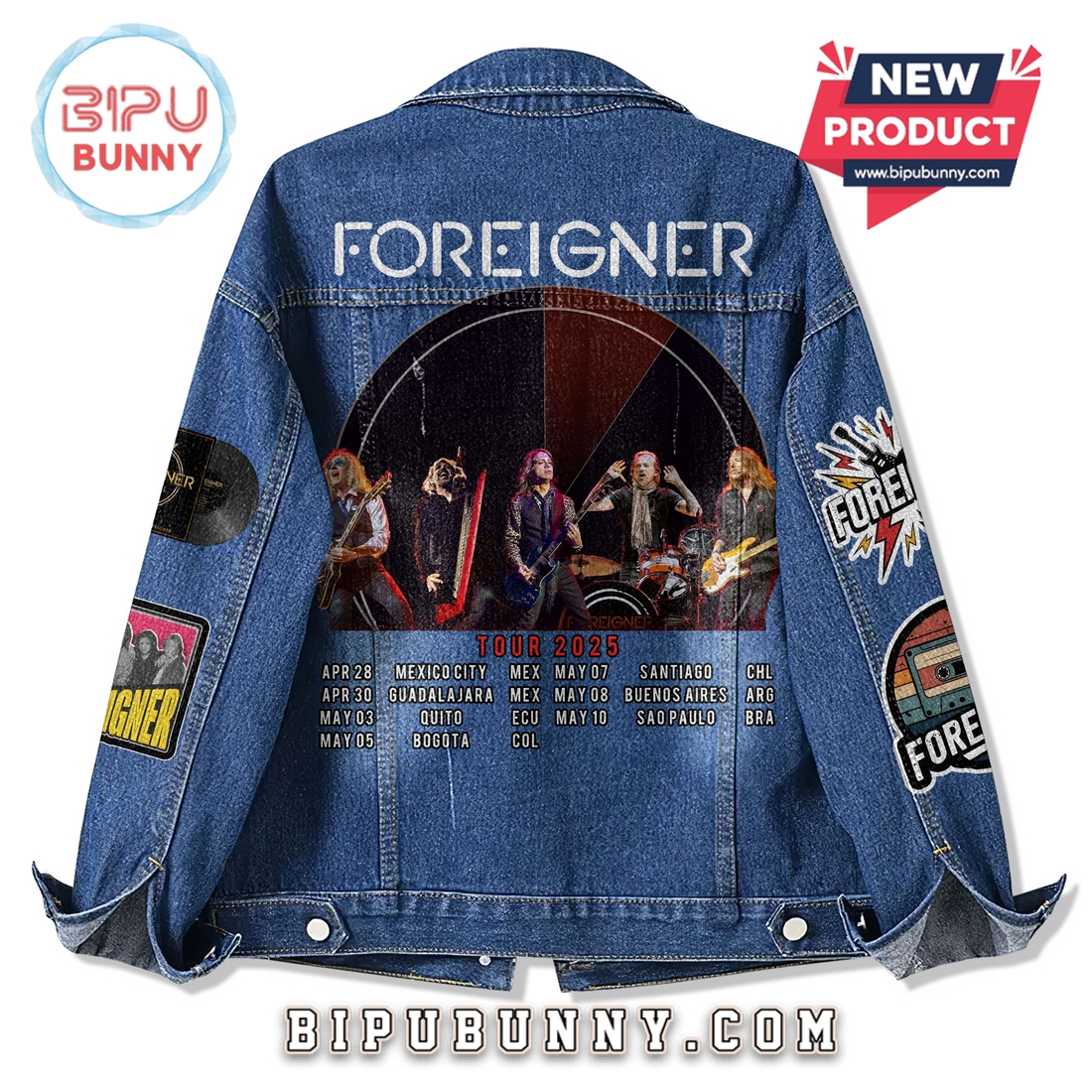 Premium Foreigner Tour 2025 Denim Jacket Premium Foreigner Tour 2025 Denim Jacket