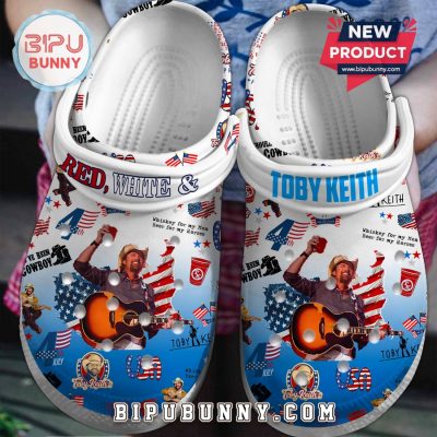 Premium Toby Keith Red White & Blue Crocs