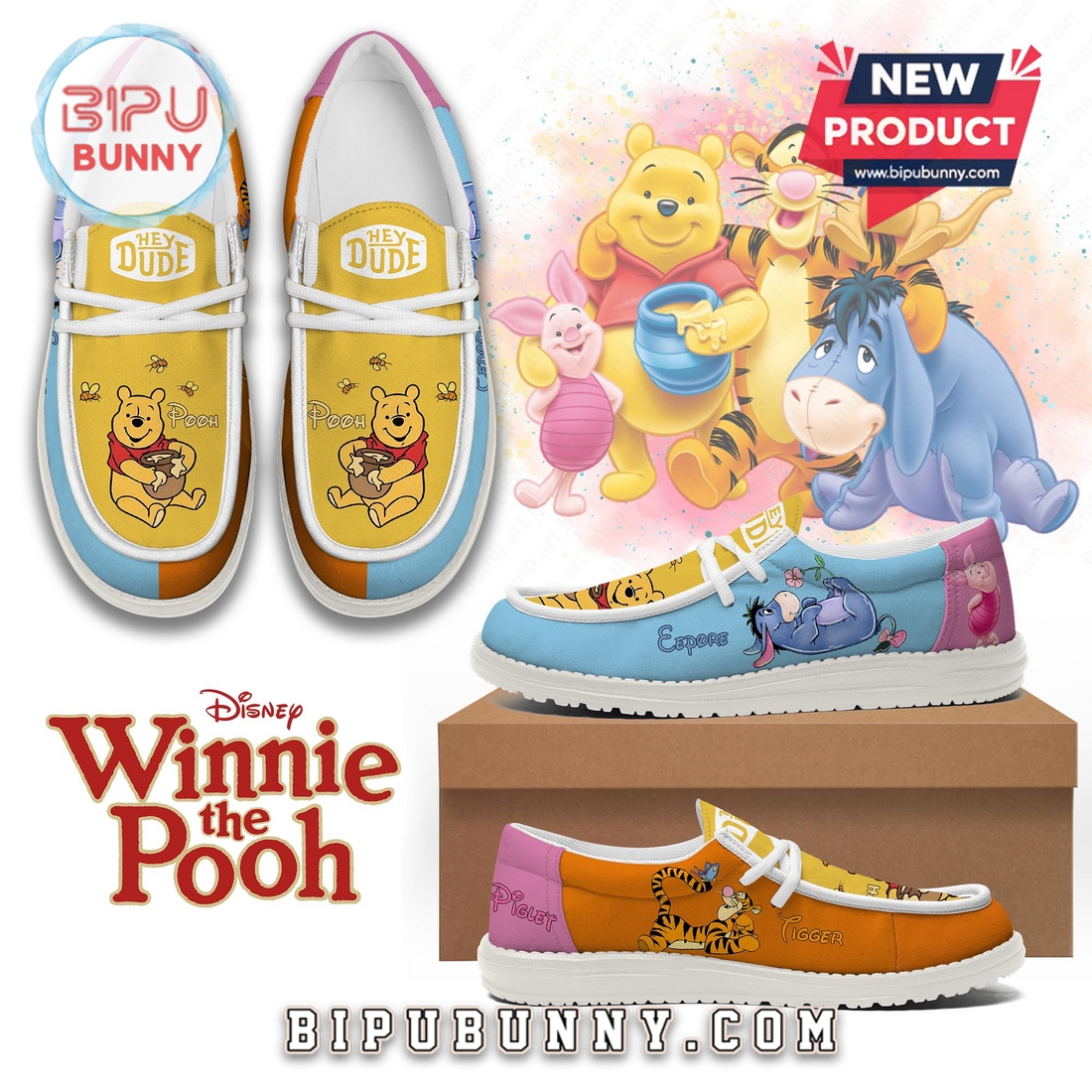Premium Winnie-the-Pooh Disney Loafer Shoes Premium Winnie-the-Pooh Disney Loafer Shoes