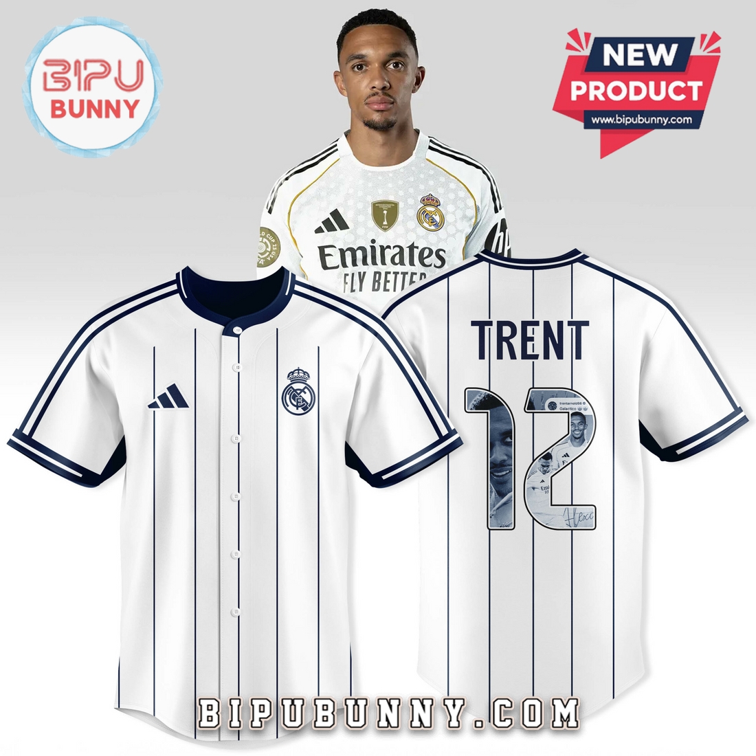 Real Madrid x Trent Baseball Fusion Jersey Real Madrid x Trent Baseball Fusion Jersey