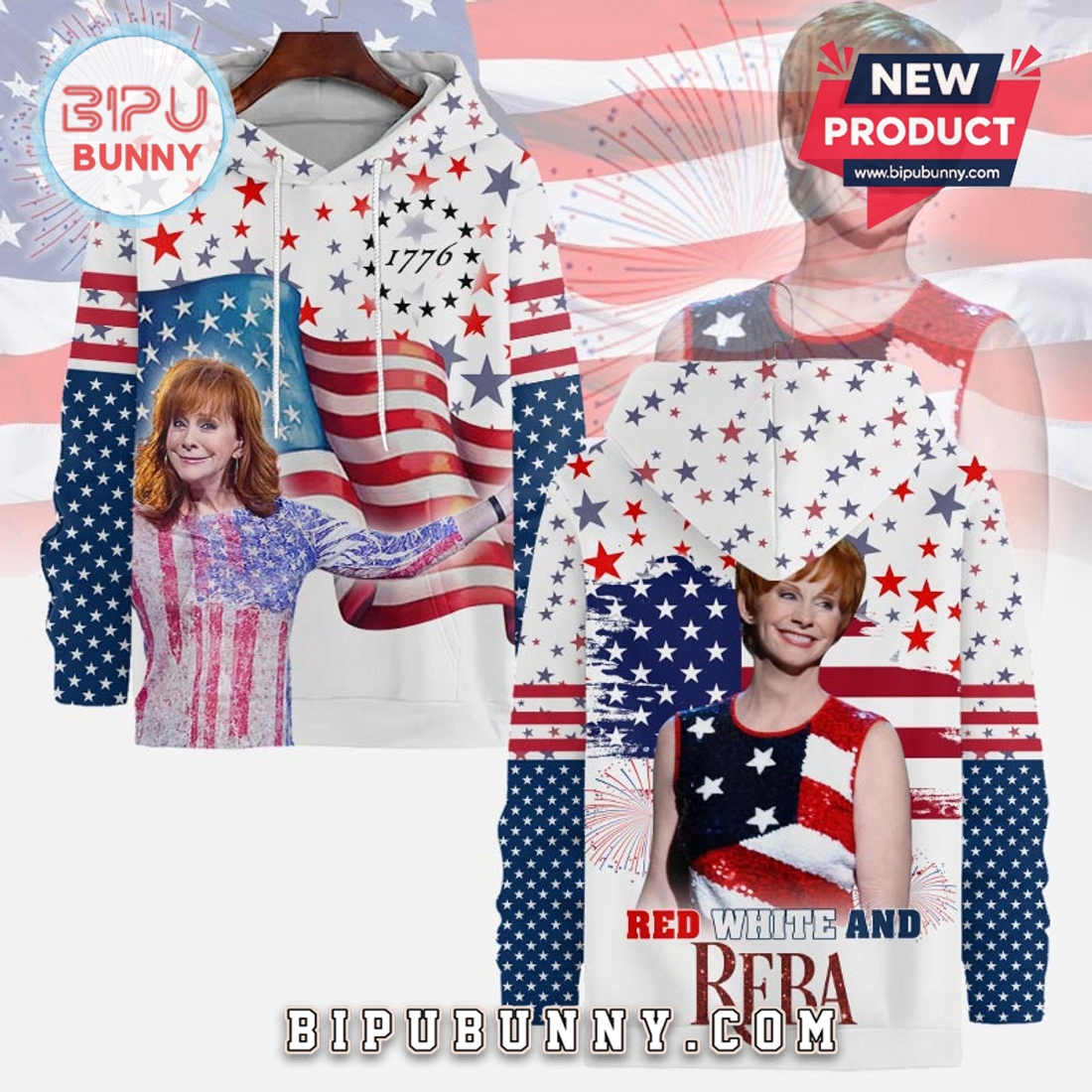 Red White Blue Reba 4th of July 2025 Hoodie Red White Blue Reba 4th of July 2025 Hoodie