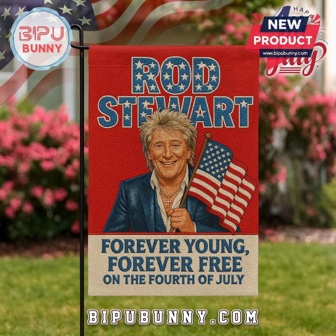 Rod Stewart 2025 Happy 4th Of July Flag Rod Stewart 2025 Happy 4th Of July Flag