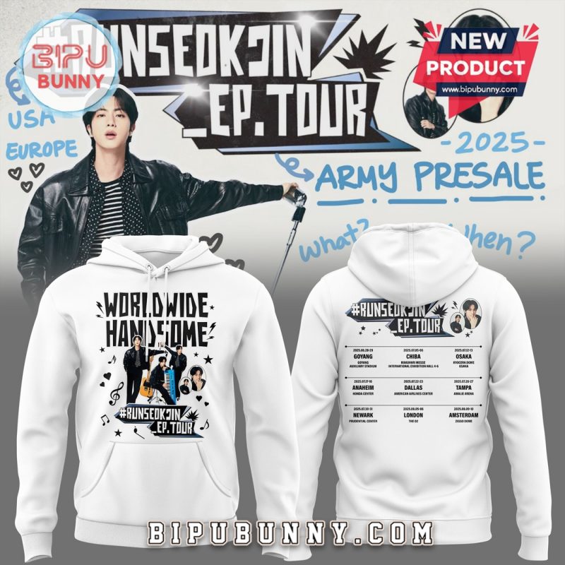 Runseokjin EP Tour 2025 Run Jin BTS Tour White Hoodie - Bipubunny