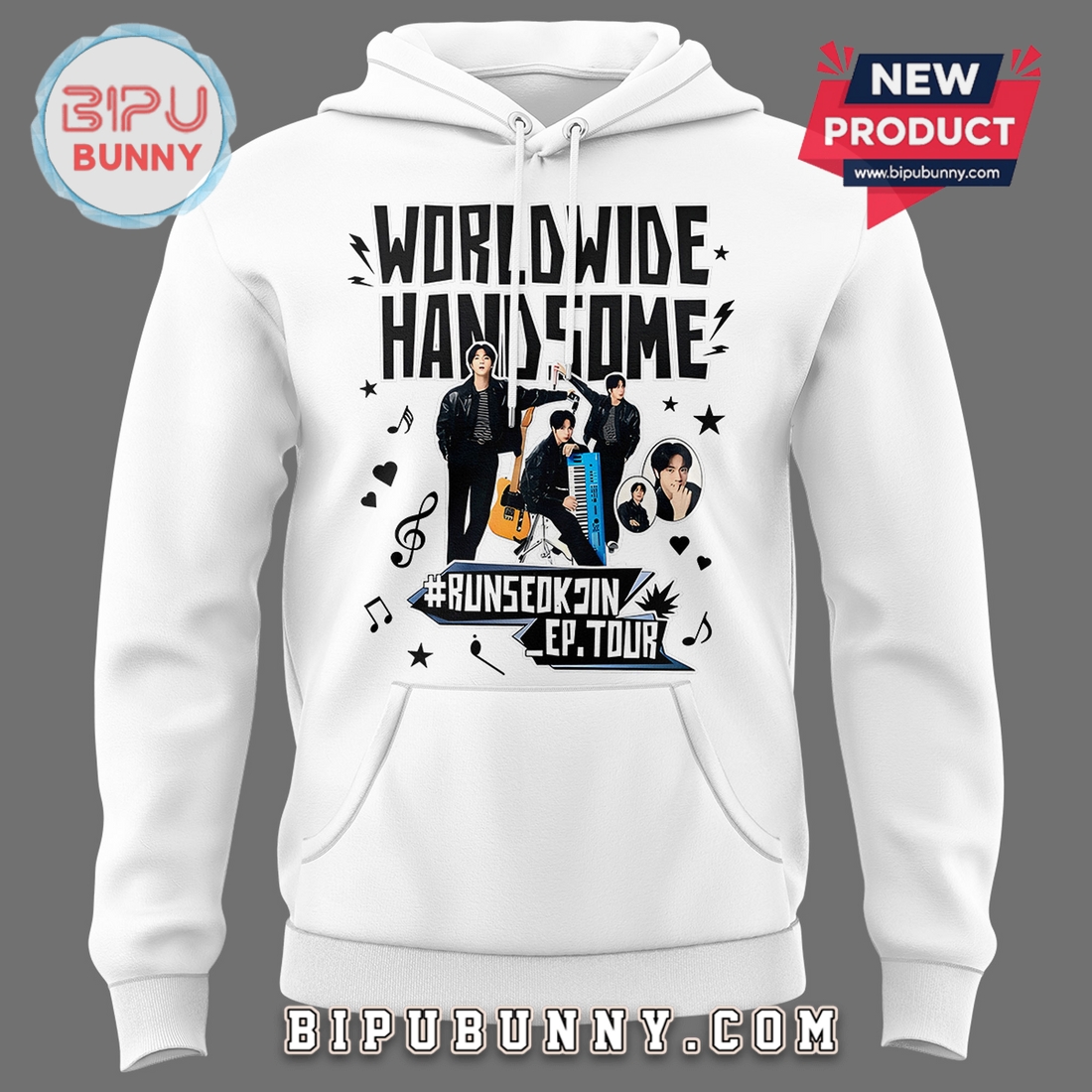 Runseokjin EP Tour 2025 Run Jin BTS Tour White Hoodie Runseokjin EP Tour 2025 Run Jin BTS Tour White Hoodie