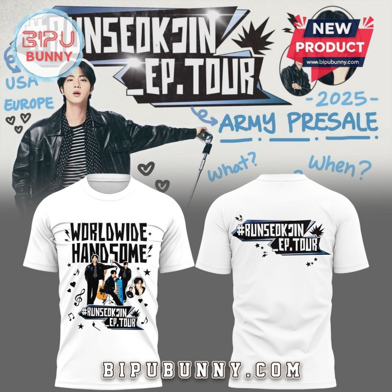 Runseokjin EP Tour 2025 Run Jin BTS White Hoodie - Bipubunny Store