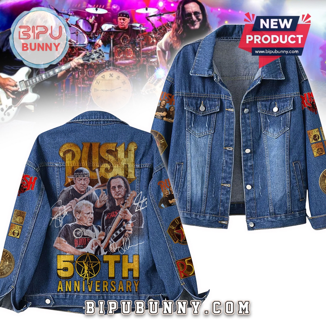 Rush 50 Anniversary Super Deluxe Denim Jacket Rush 50 Anniversary Super Deluxe Denim Jacket