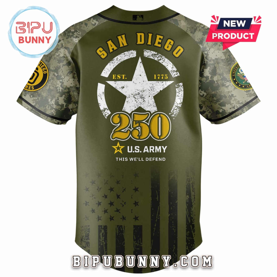 San Diego Padres MLB x 250 U.S. Army Baseball Jersey San Diego Padres MLB x 250 U.S. Army Baseball Jersey