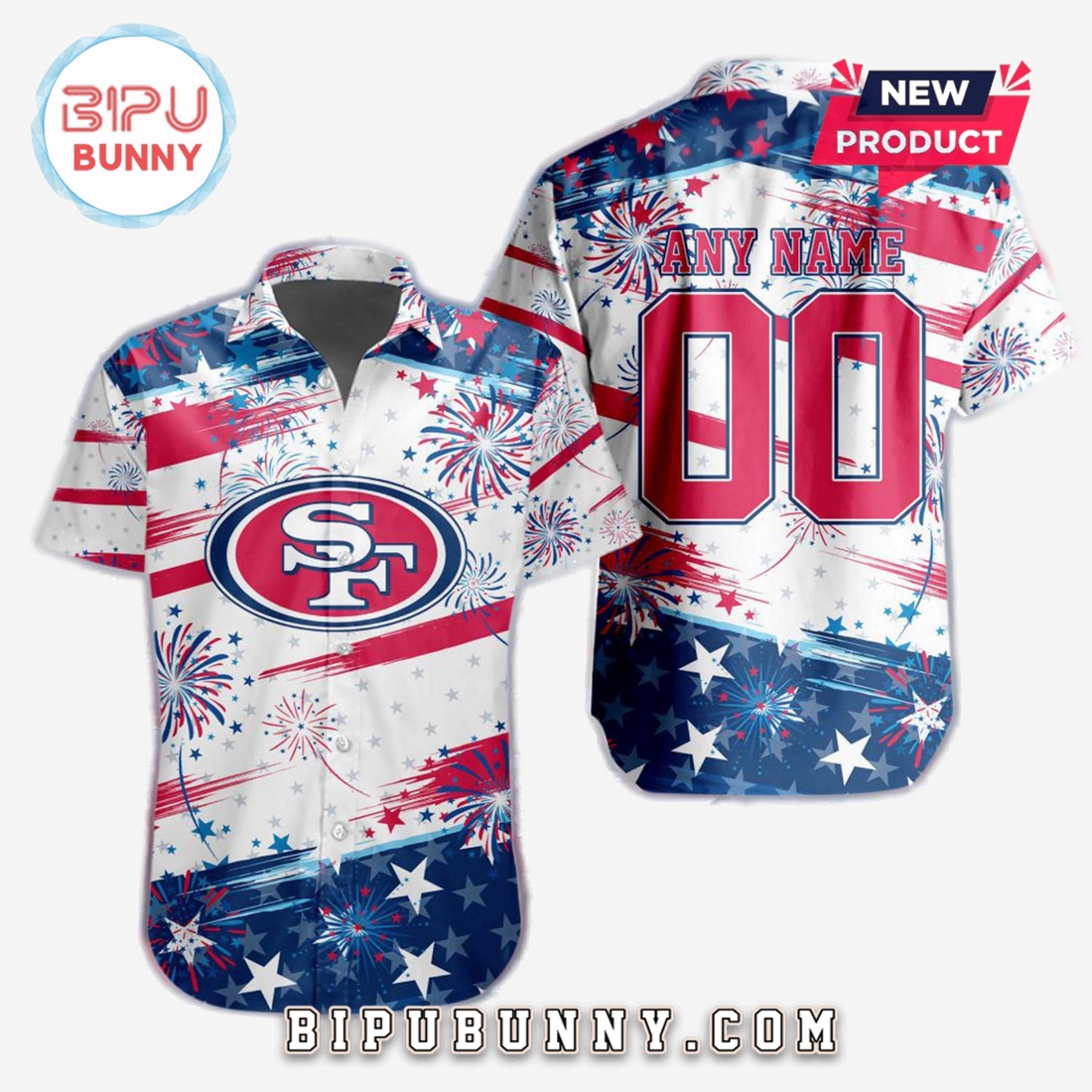 San Francisco 49ers 2025 Independence Day 4th Of July Hawaiian Shirt San Francisco 49ers 2025 Independence Day 4th Of July Hawaiian Shirt