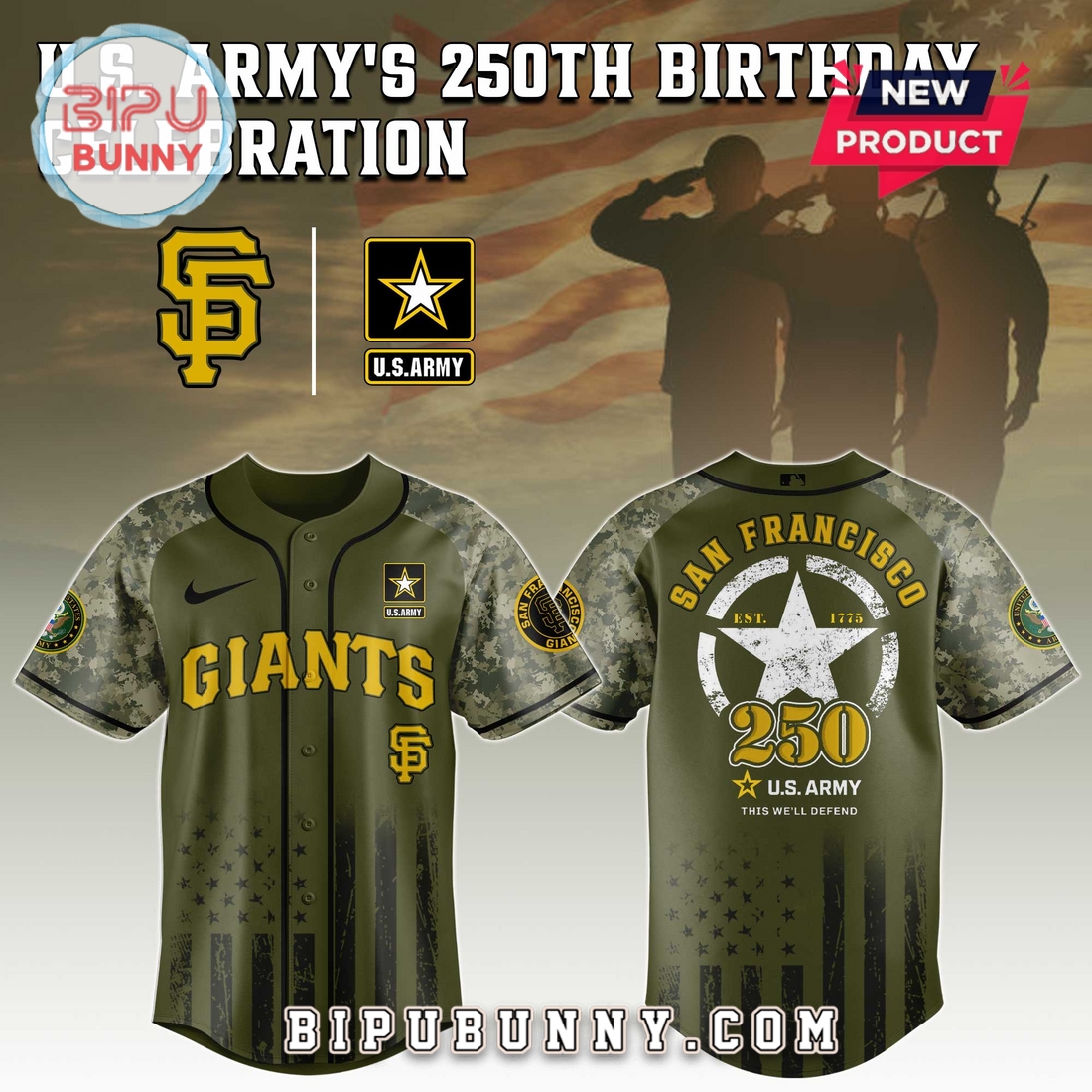 San Francisco Giants MLB x 250 U.S. Army Baseball Jersey San Francisco Giants MLB x 250 U.S. Army Baseball Jersey