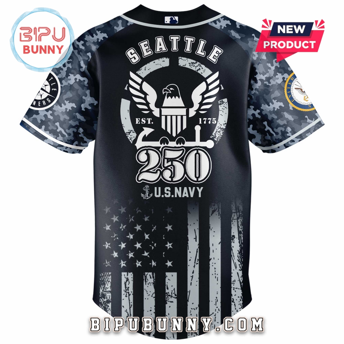 Seattle Mariners MLB x 250 U.S. Navy Baseball Jersey Seattle Mariners MLB x 250 U.S. Navy Baseball Jersey