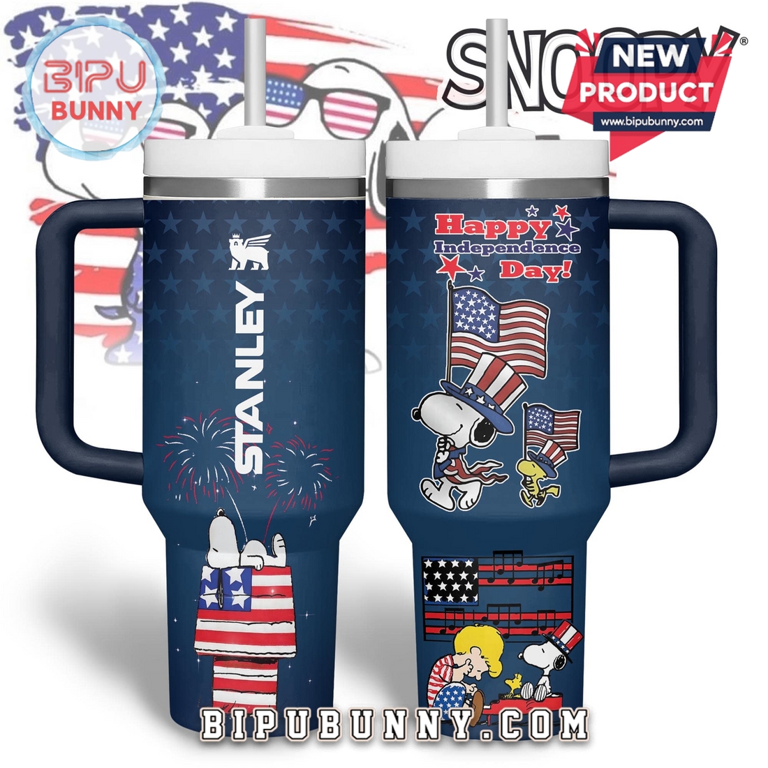 Snoopy Happy Independence Day 2025 Stanley Cup 40oz Snoopy Happy Independence Day 2025 Stanley Cup 40oz