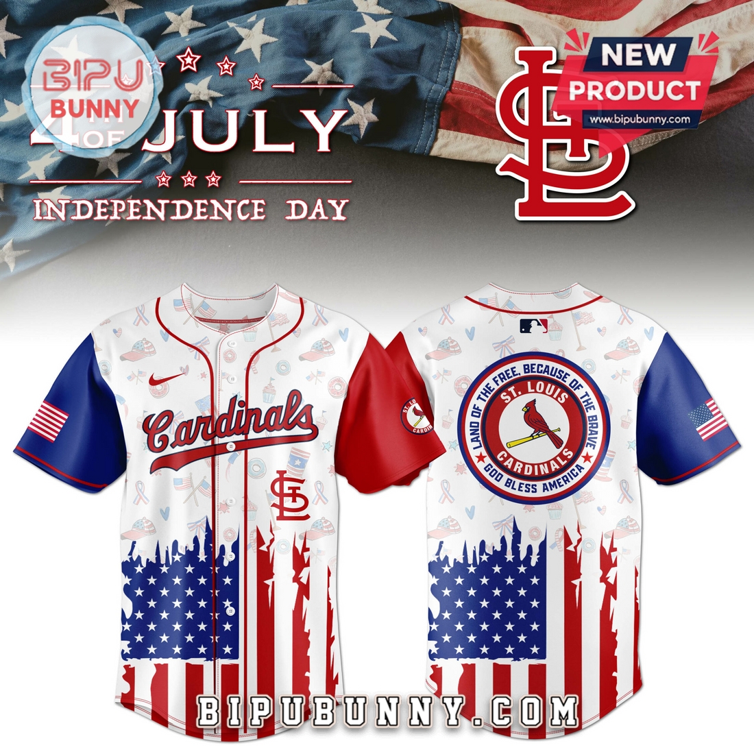 St. Louis Cardinals Independence Day Baseball Jersey 2025 St. Louis Cardinals Independence Day Baseball Jersey 2025