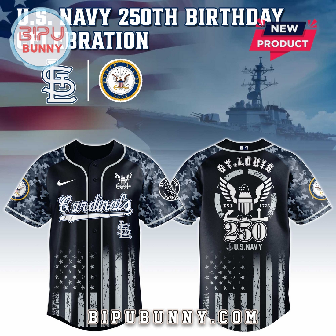 St.Louis Cardinals MLB x 250 U.S. Navy Baseball Jersey St.Louis Cardinals MLB x 250 U.S. Navy Baseball Jersey