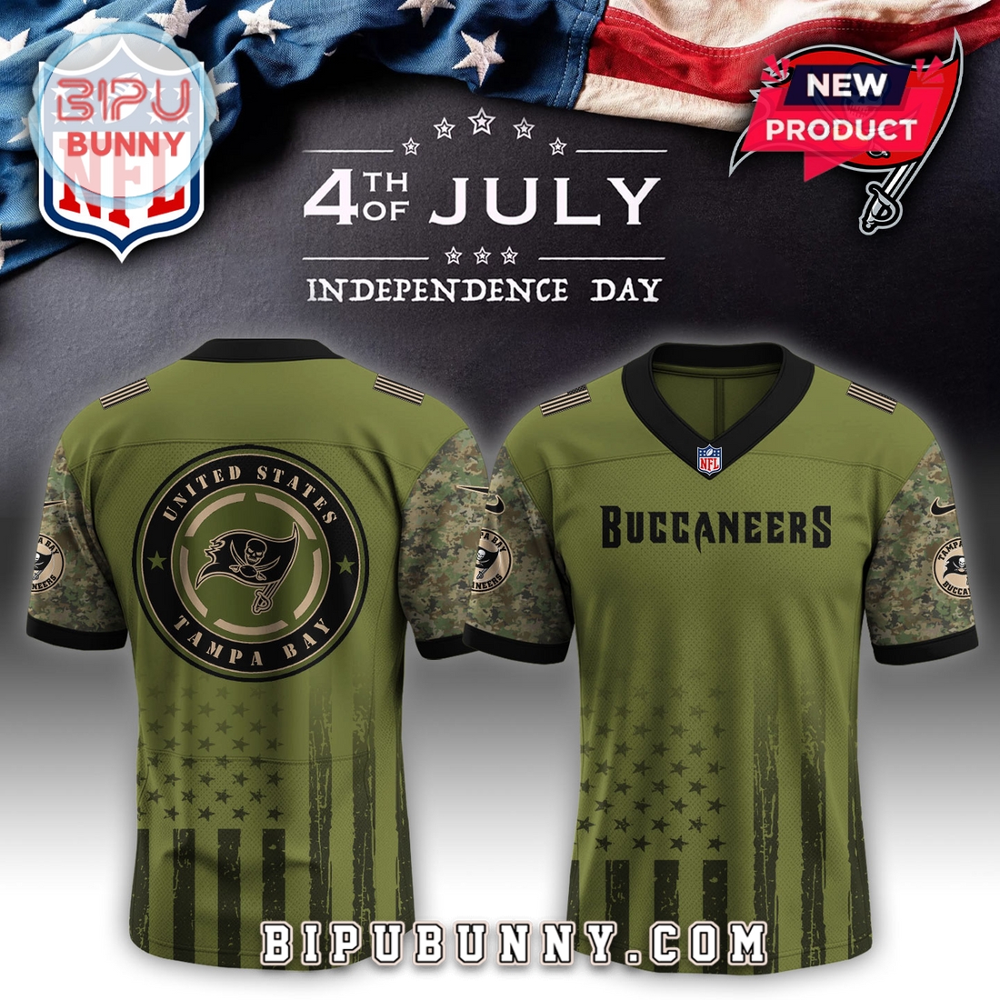 Tampa Bay Buccaneers NFL x Independence Day Baseball Jersey Tampa Bay Buccaneers NFL x Independence Day Baseball Jersey