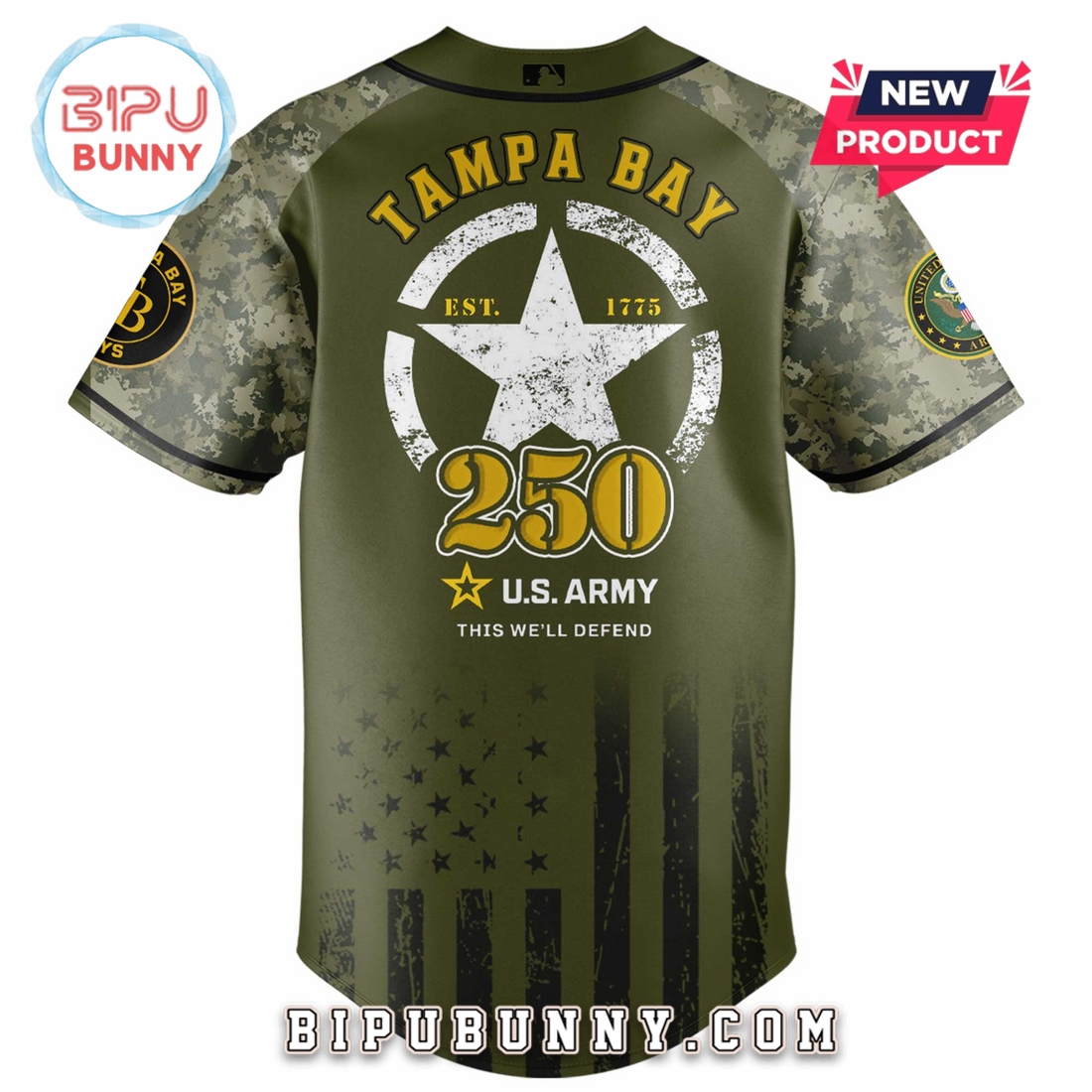 Tampa Bay Rays MLB x 250 U.S. Army Baseball Jersey Tampa Bay Rays MLB x 250 U.S. Army Baseball Jersey