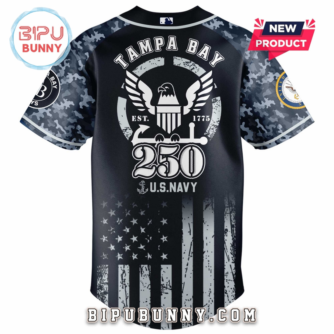 Tampa Bay Rays MLB x 250 U.S. Navy Baseball Jersey Tampa Bay Rays MLB x 250 U.S. Navy Baseball Jersey