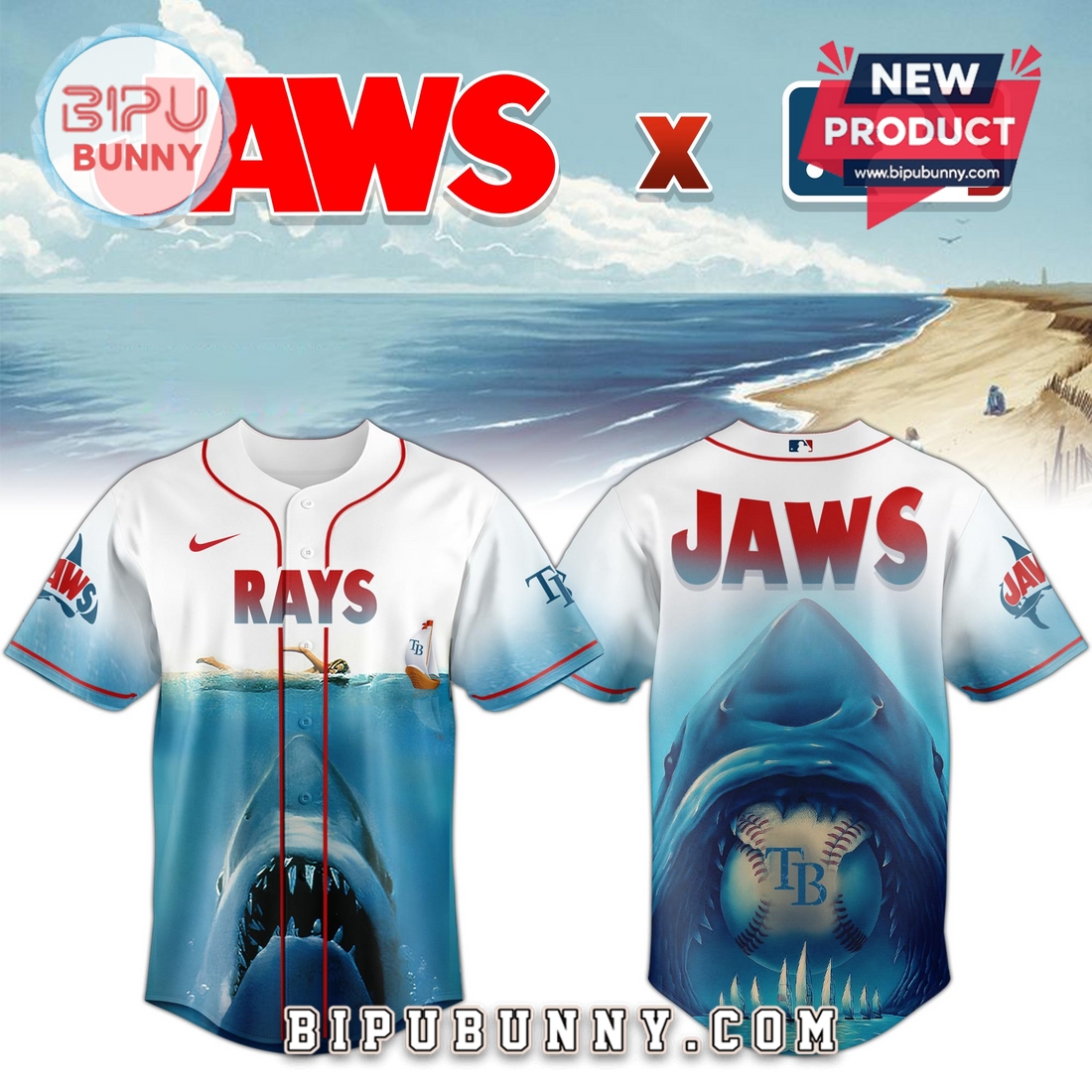 Tampa Bay Rays x JAWS Limited Edition Baseball Jersey Tampa Bay Rays x JAWS Limited Edition Baseball Jersey