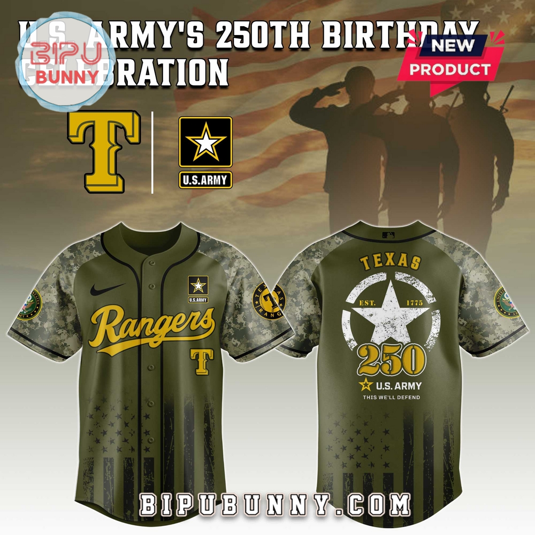 Texas Rangers MLB x 250 U.S. Army Baseball Jersey Texas Rangers MLB x 250 U.S. Army Baseball Jersey