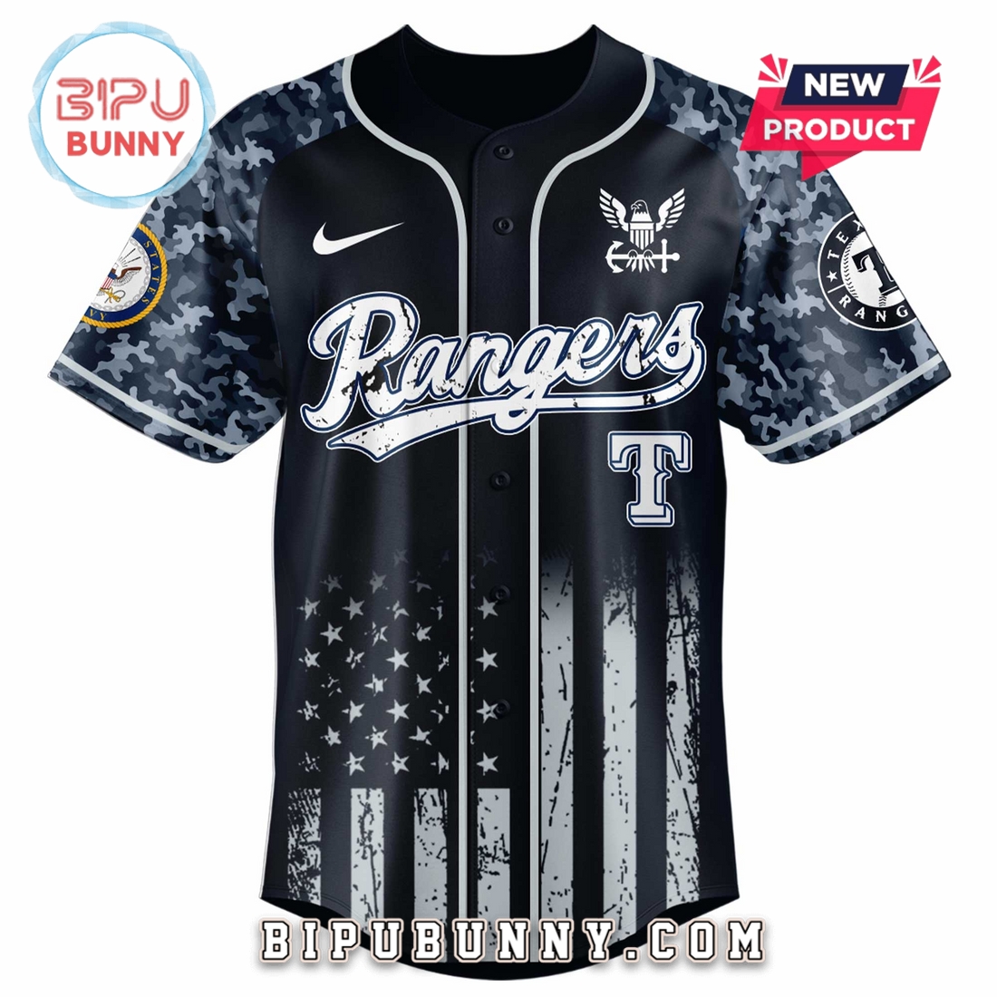Texas Rangers MLB x 250 U.S. Navy Baseball Jersey Texas Rangers MLB x 250 U.S. Navy Baseball Jersey