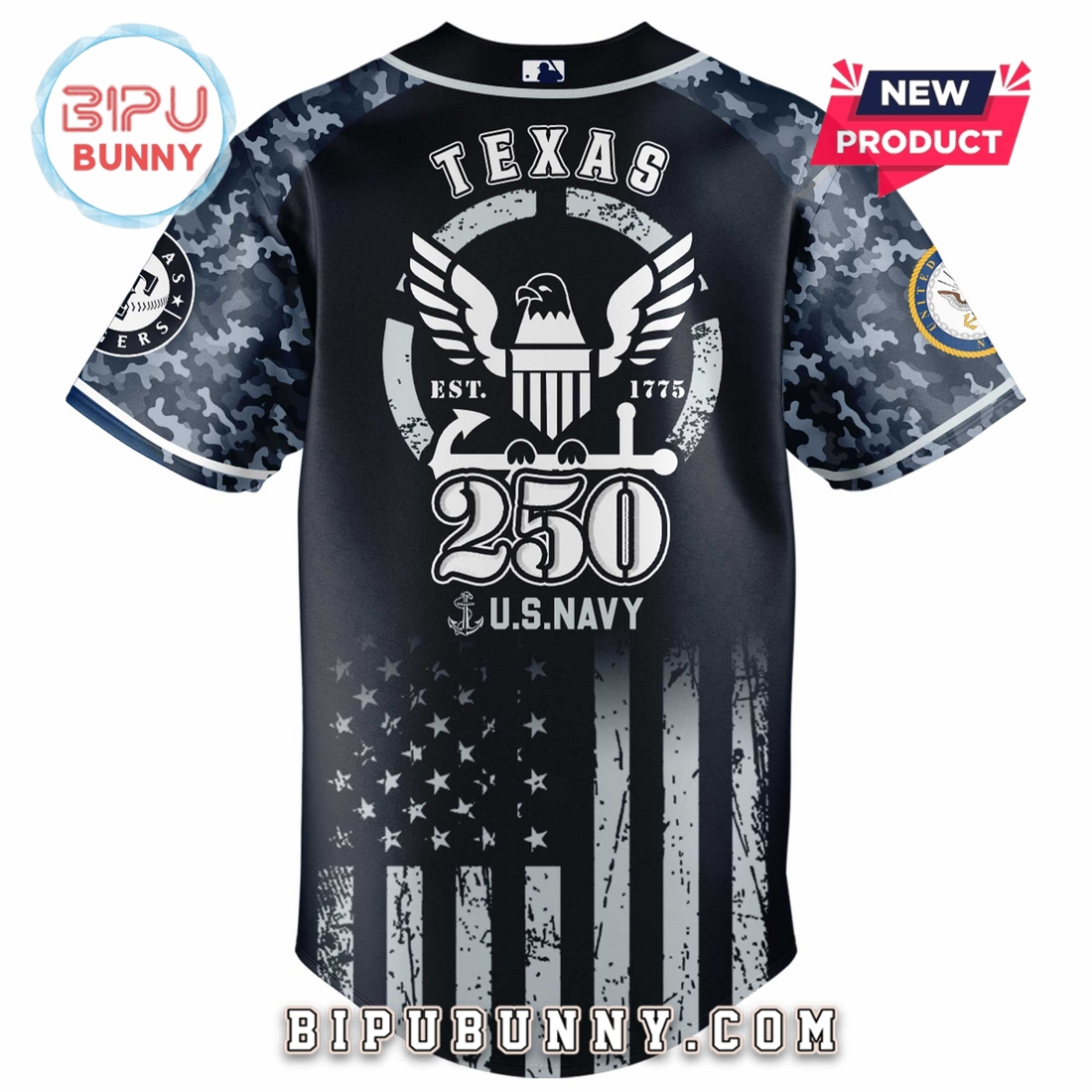 Texas Rangers MLB x 250 U.S. Navy Baseball Jersey Texas Rangers MLB x 250 U.S. Navy Baseball Jersey