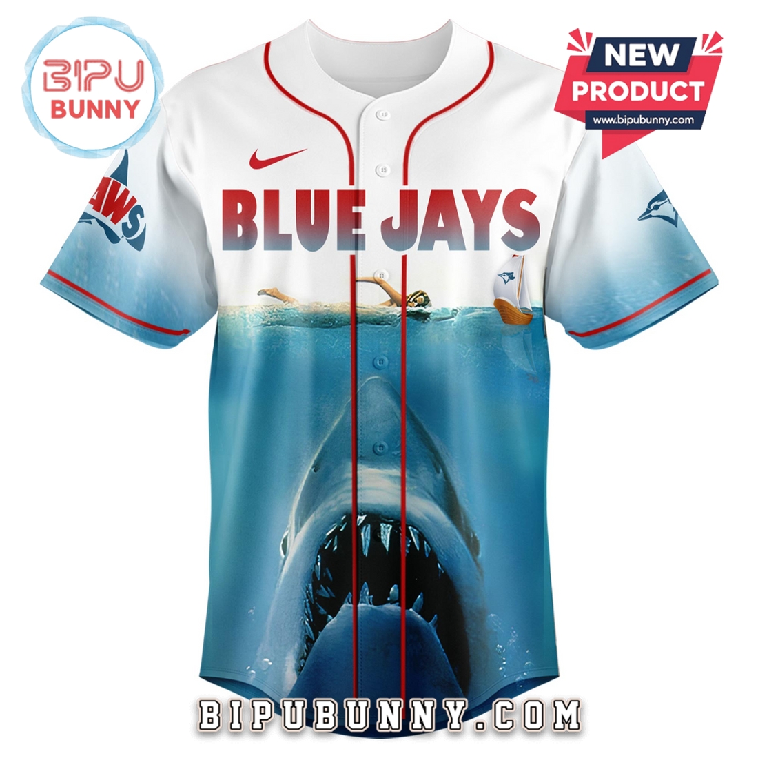 Toronto Blue Jays x JAWS Limited Edition Baseball Jersey Toronto Blue Jays x JAWS Limited Edition Baseball Jersey