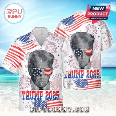 Trump 2025 Independence Day American Hawaiian Shirt