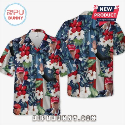 Trump Tropical Rebel Energy Tropical Hawaiian Aloha Shirt