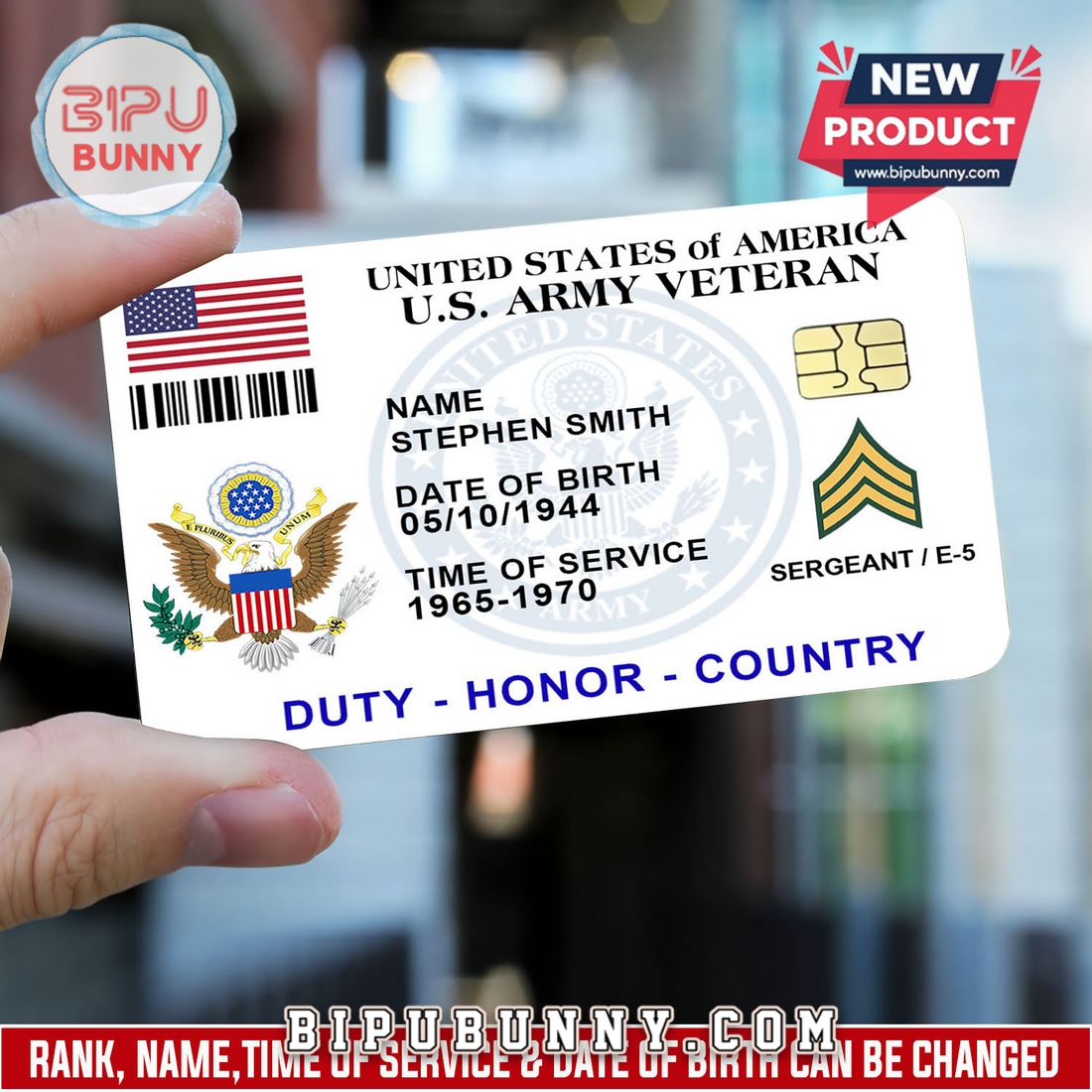 U.S Army Printed Metal Card U.S Army Printed Metal Card