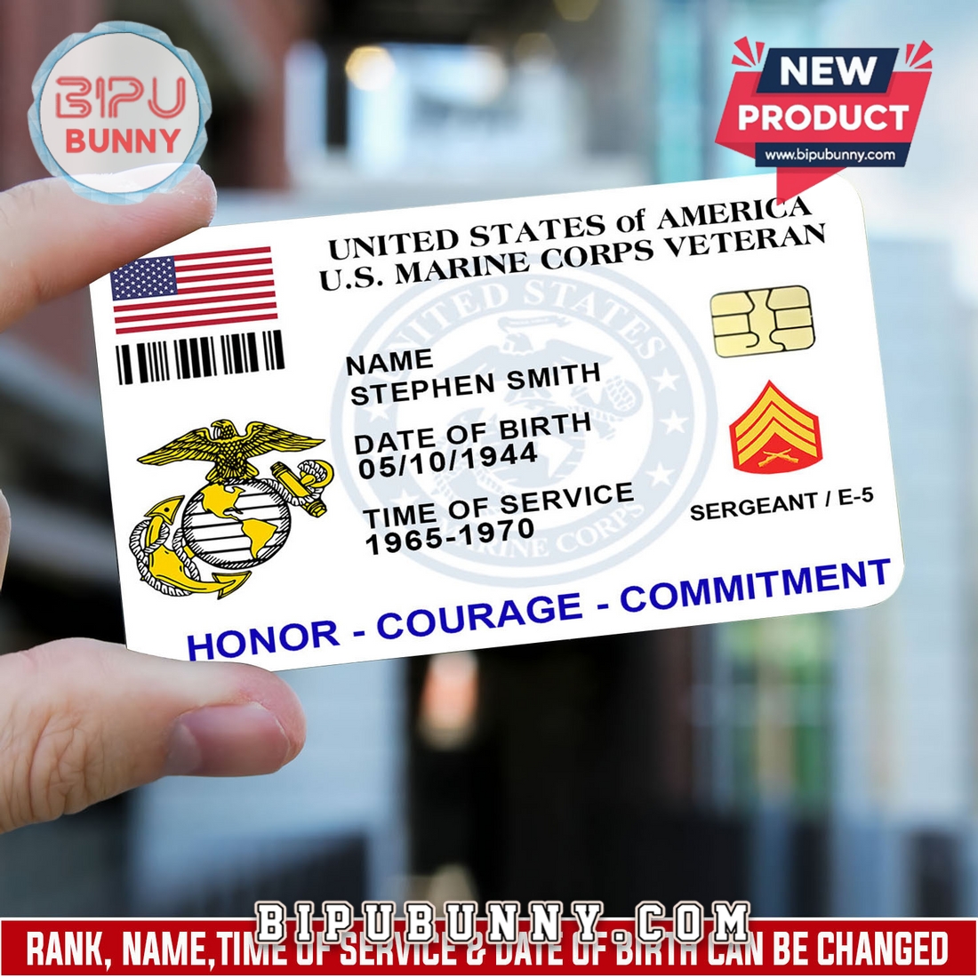 U.S Marine Corps Printed Metal Card U.S Marine Corps Printed Metal Card