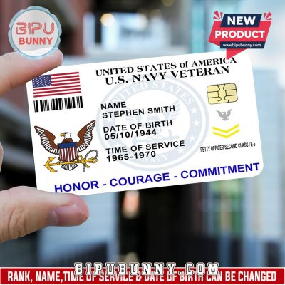 U.S Navy Printed Metal Card