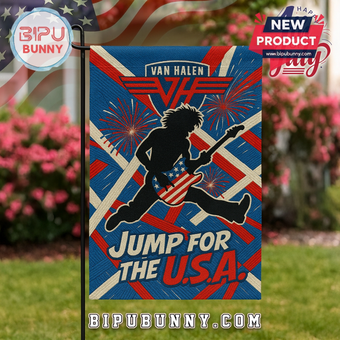 Van Halen Jump For The USA Happy 4th Of July Flag Van Halen Jump For The USA Happy 4th Of July Flag