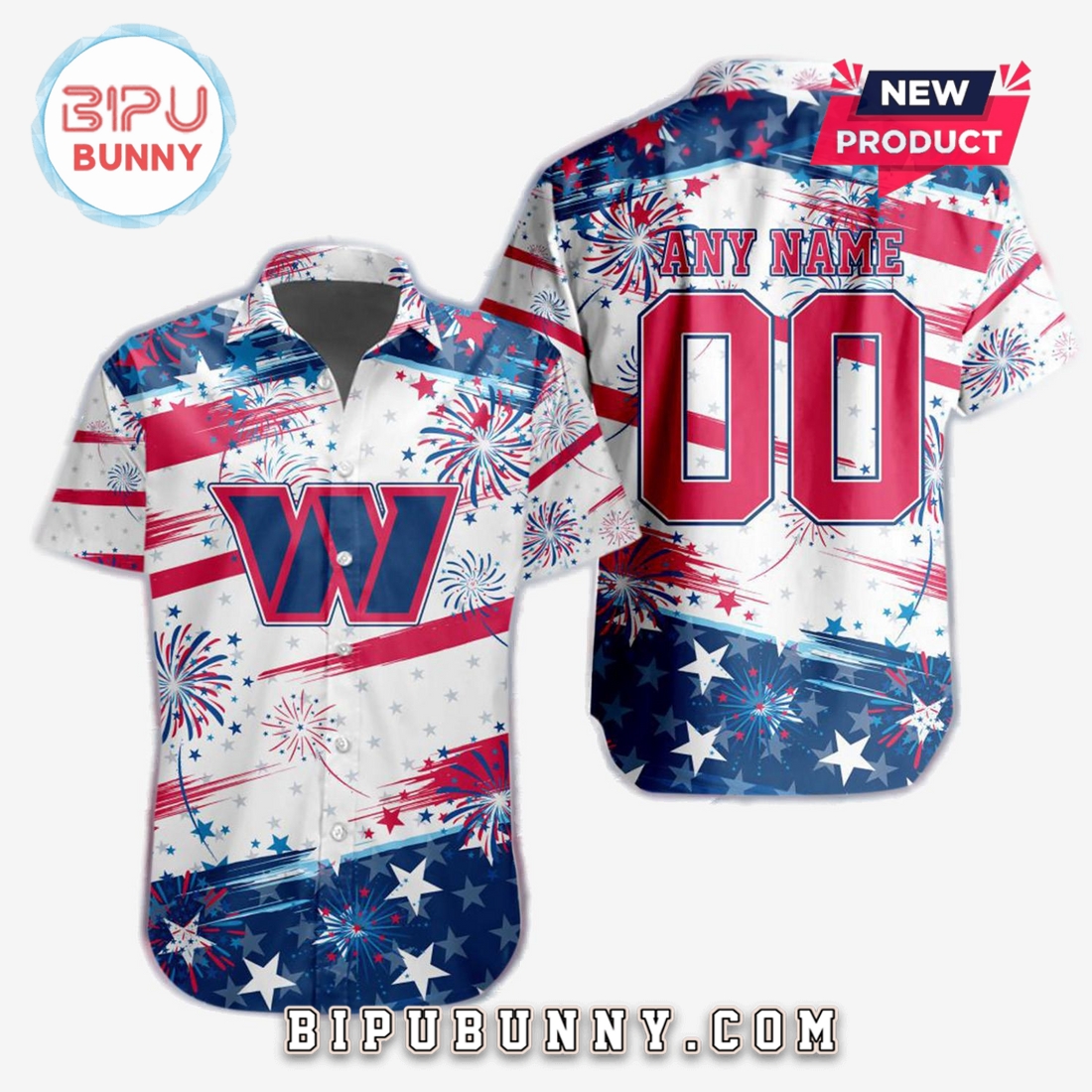 Washington Commanders 2025 Independence Day 4th Of July Hawaiian Shirt Washington Commanders 2025 Independence Day 4th Of July Hawaiian Shirt
