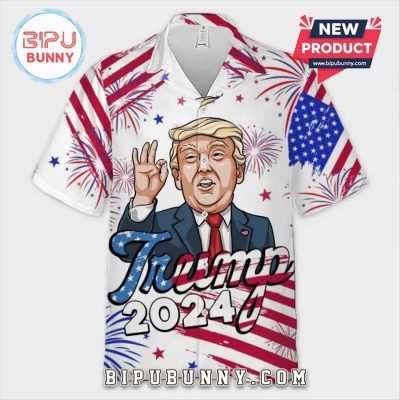 We’re Here With Trump – US Election Tropical Hawaiian Aloha Shirt