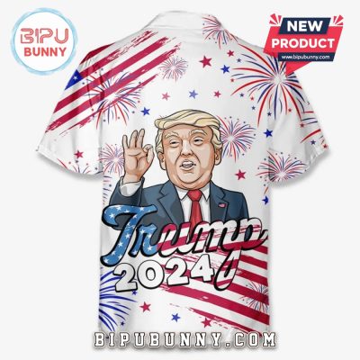 We’re Here With Trump – US Election Tropical Hawaiian Aloha Shirt