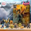 Godzilla Advent Calendar with monster figurines on display, including Godzilla and King Ghidorah.
