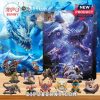 A dragon-themed advent calendar with collectible figures on display.