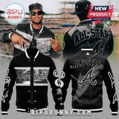 A.Braves Peace Up A-Town Down Black Baseball Jacket