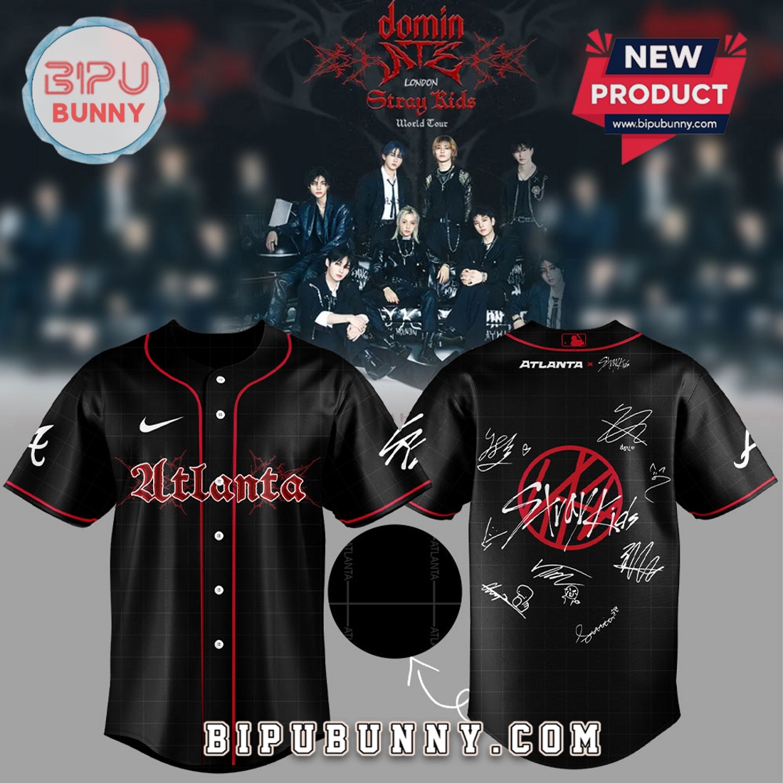 A.Braves Stray Kids Show Signature Baseball Jersey A.Braves Stray Kids Show Signature Baseball Jersey