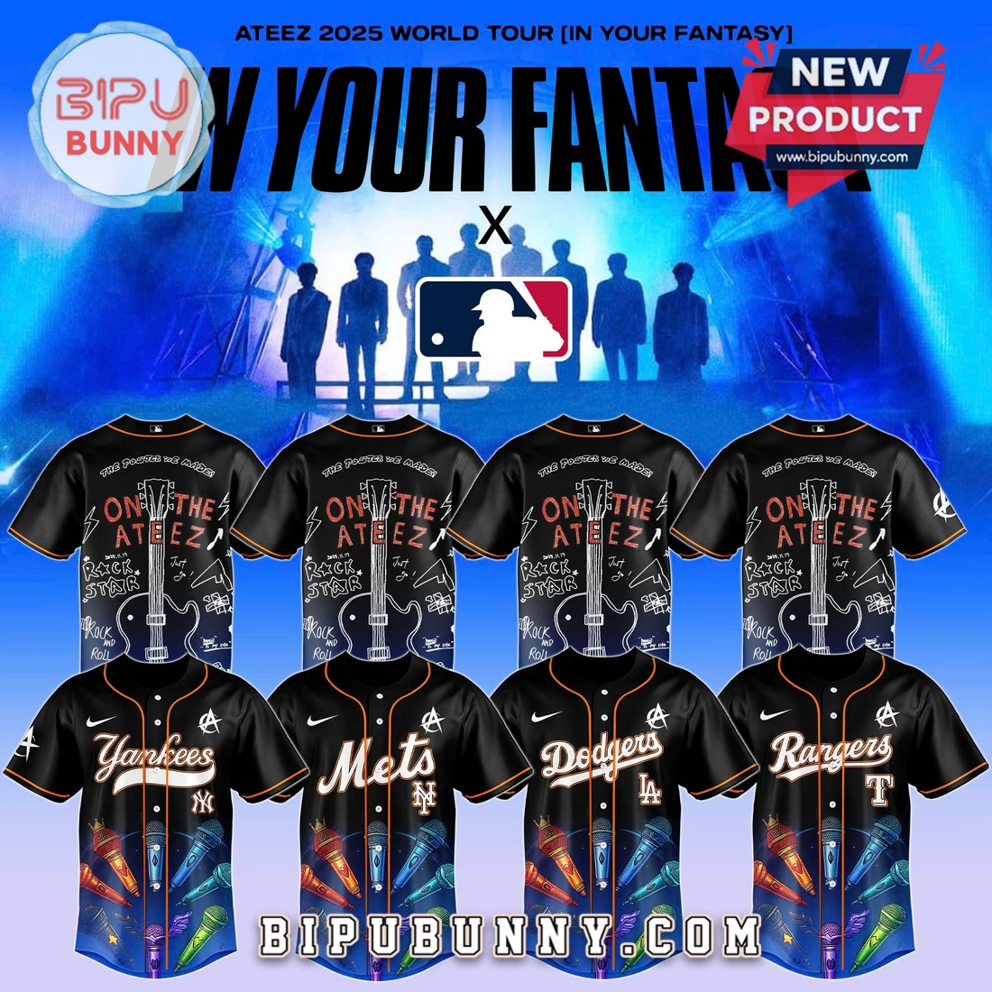 All Team MLB x ATEEZ 2025 World Tour Baseball Jersey