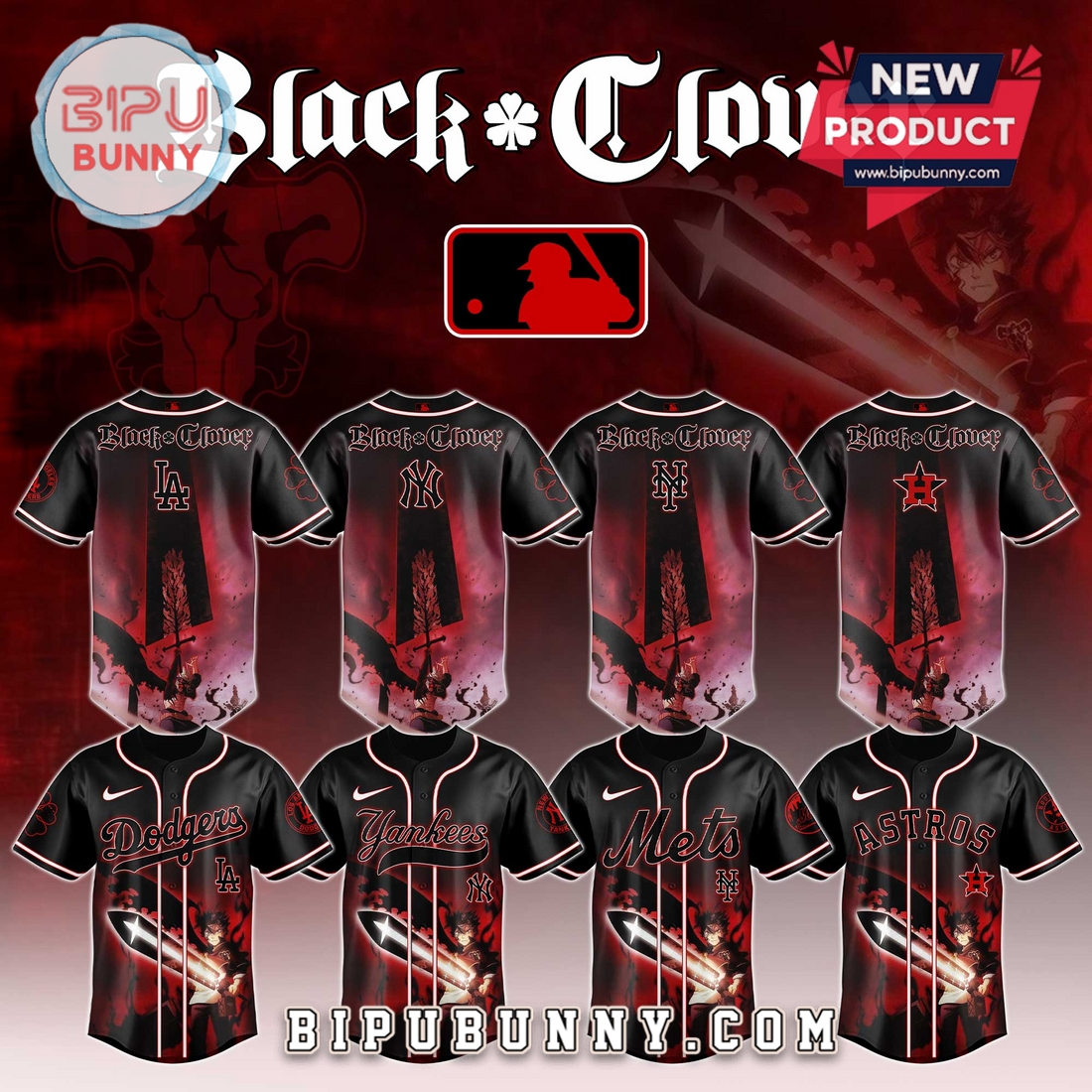 All Team MLB x Black Clover 2025 Edition Baseball Jersey All Team MLB x Black Clover 2025 Edition Baseball Jersey