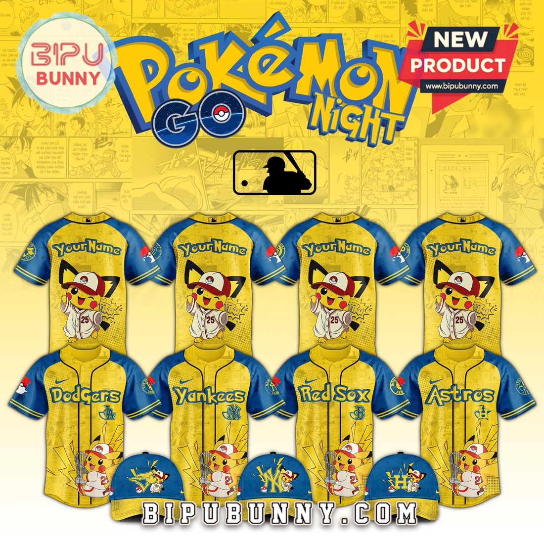 All Team MLB x Pokémon GO Night 2025 Baseball Jersey All Team MLB x Pokémon GO Night 2025 Baseball Jersey