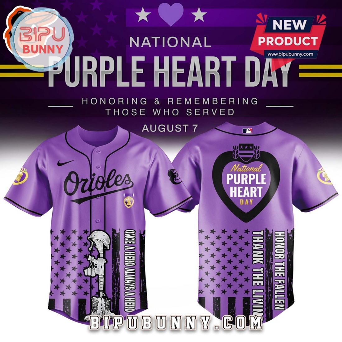 All Team MLB x Purple Heart Day Baseball Jersey All Team MLB x Purple Heart Day Baseball Jersey
