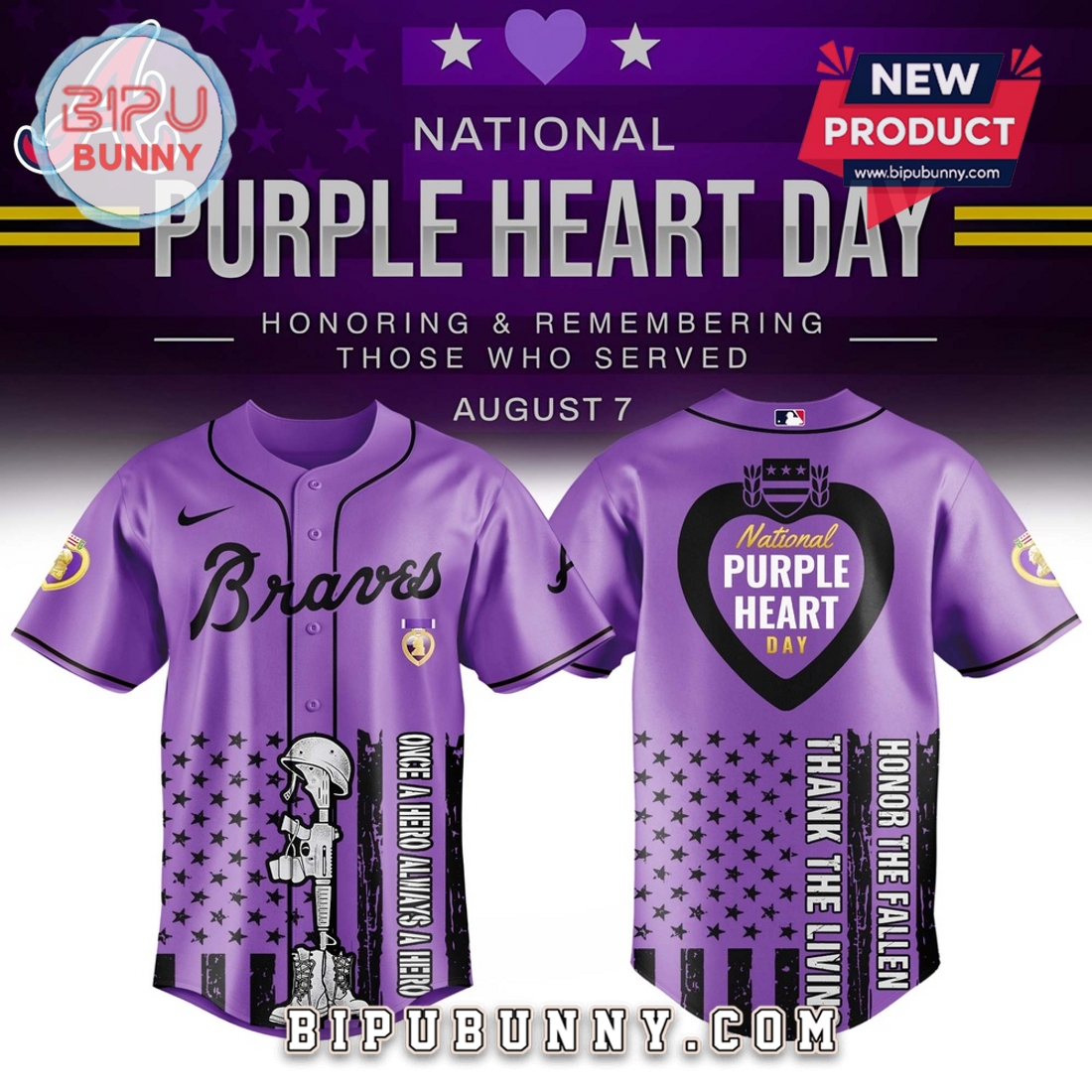 All Team MLB x Purple Heart Day Baseball Jersey All Team MLB x Purple Heart Day Baseball Jersey