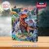 Dinosaur-themed advent calendar with surprise figurines and festive artwork.