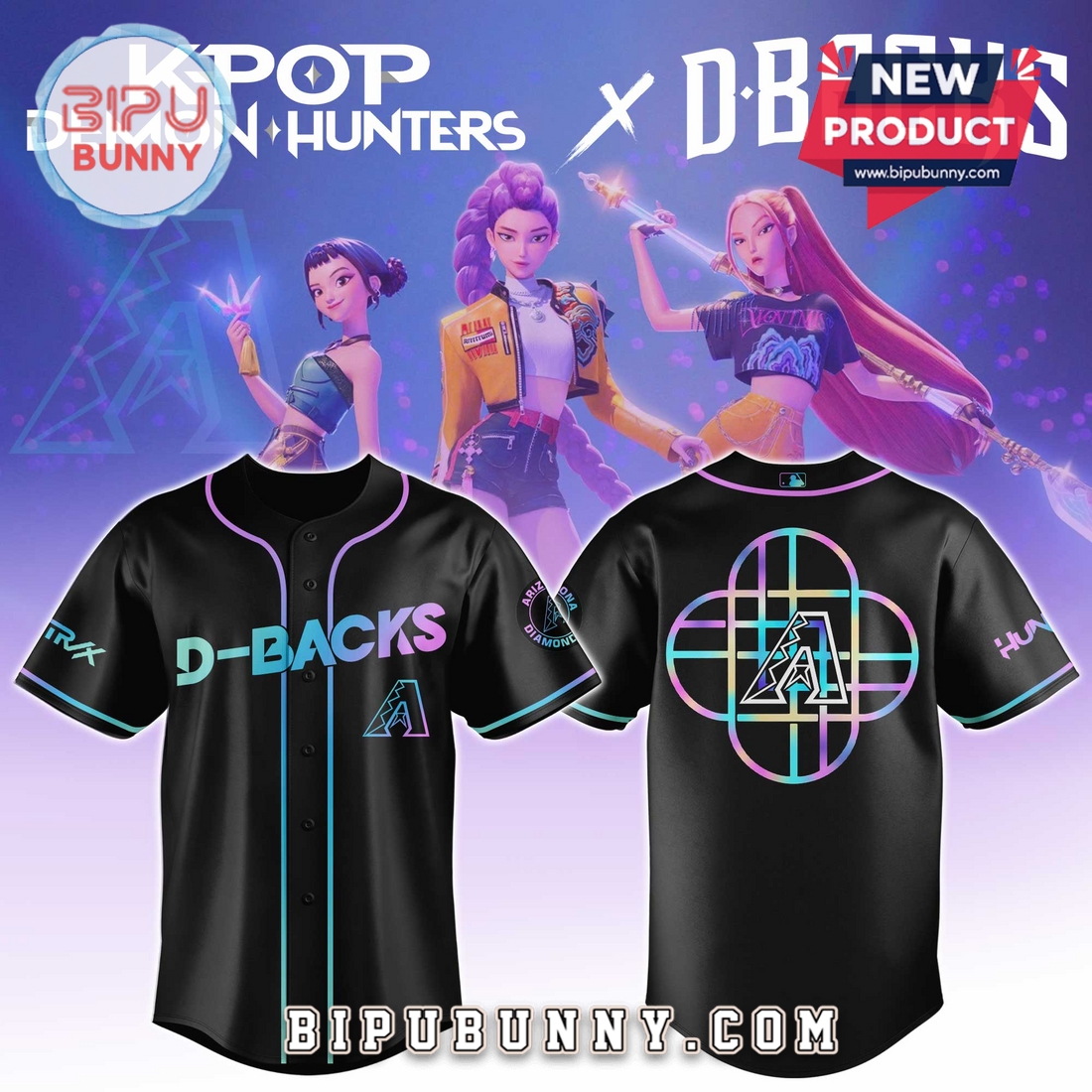 Arizona Diamondbacks MLB x KPop Demon Hunters Baseball Jersey Arizona Diamondbacks MLB x KPop Demon Hunters Baseball Jersey
