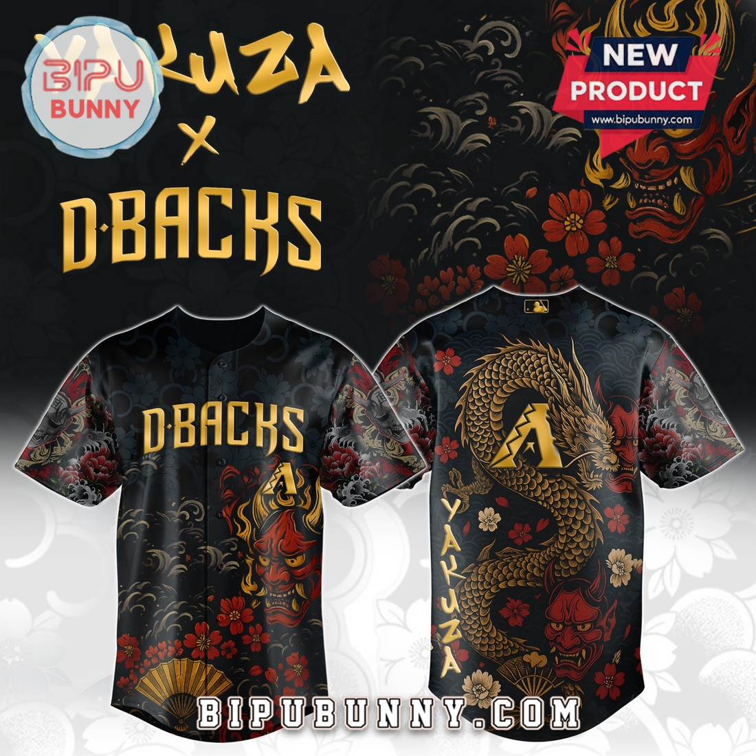 Arizona Diamondbacks MLB x Yakuza Bloodline Baseball Jersey Arizona Diamondbacks MLB x Yakuza Bloodline Baseball Jersey